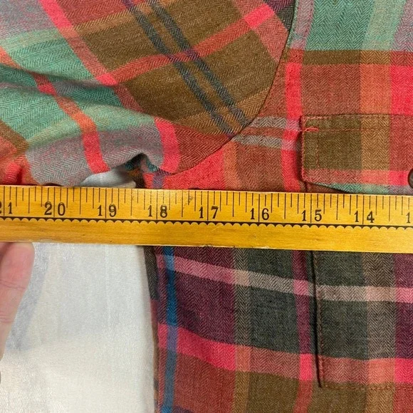 TOAD & CO Flannel Shirt Women's Small Long Sleeve Button Up Plaid Casual Outdoor - Picture 7 of 10